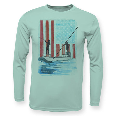 USA Fishing Flag High Performance Long Sleeve UPF 50+