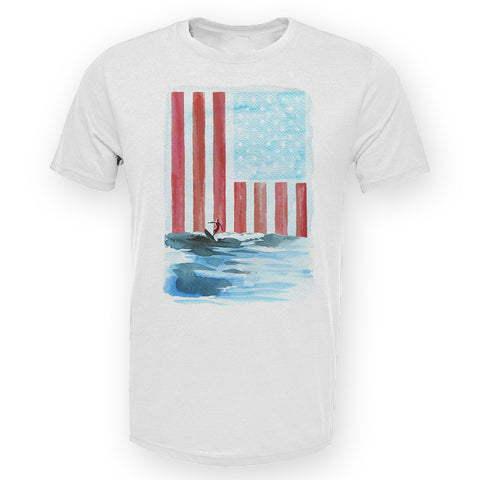 USA Surf Flag Soft Performance Short Sleeve UPF 40+